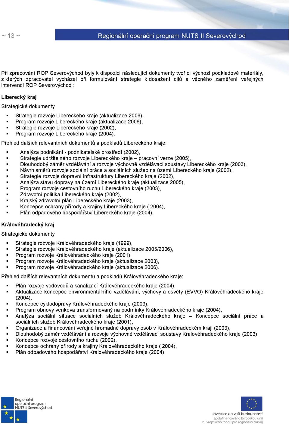 Strategie rozvoje Libereckého kraje (2002), Program rozvoje Libereckého kraje (2004).