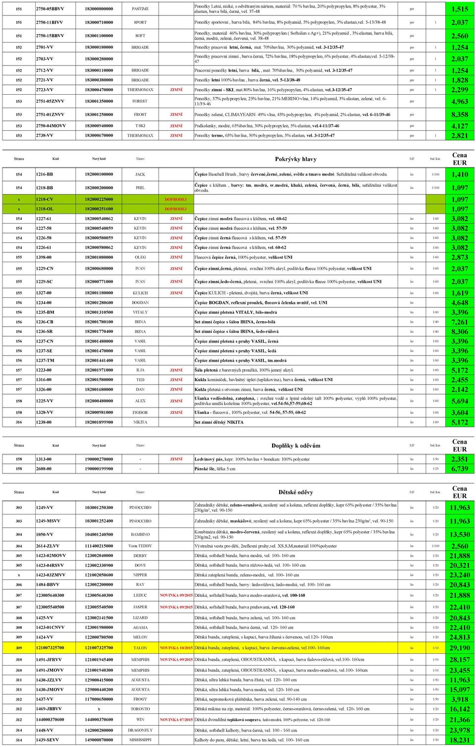 5-13/38-48 1 Ponožky, materiál 46% bavlna, 30% polypropylen ( Softsilen s Ag+), 21% polyamid, 3% elastan, barva bílá, černá, modrá, zelená, červená, vel.