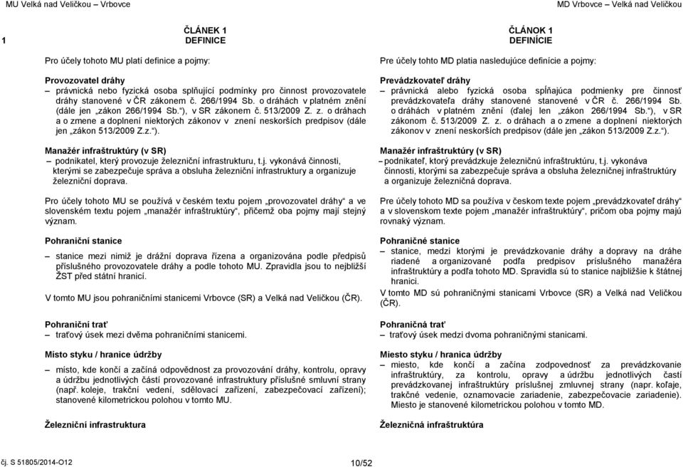 z. ). Manažér infraštruktúry (v SR) podnikatel, který provozuje železniční infrastrukturu, t.j. vykonává činnosti, kterými se zabezpečuje správa a obsluha železniční infrastruktury a organizuje železniční doprava.