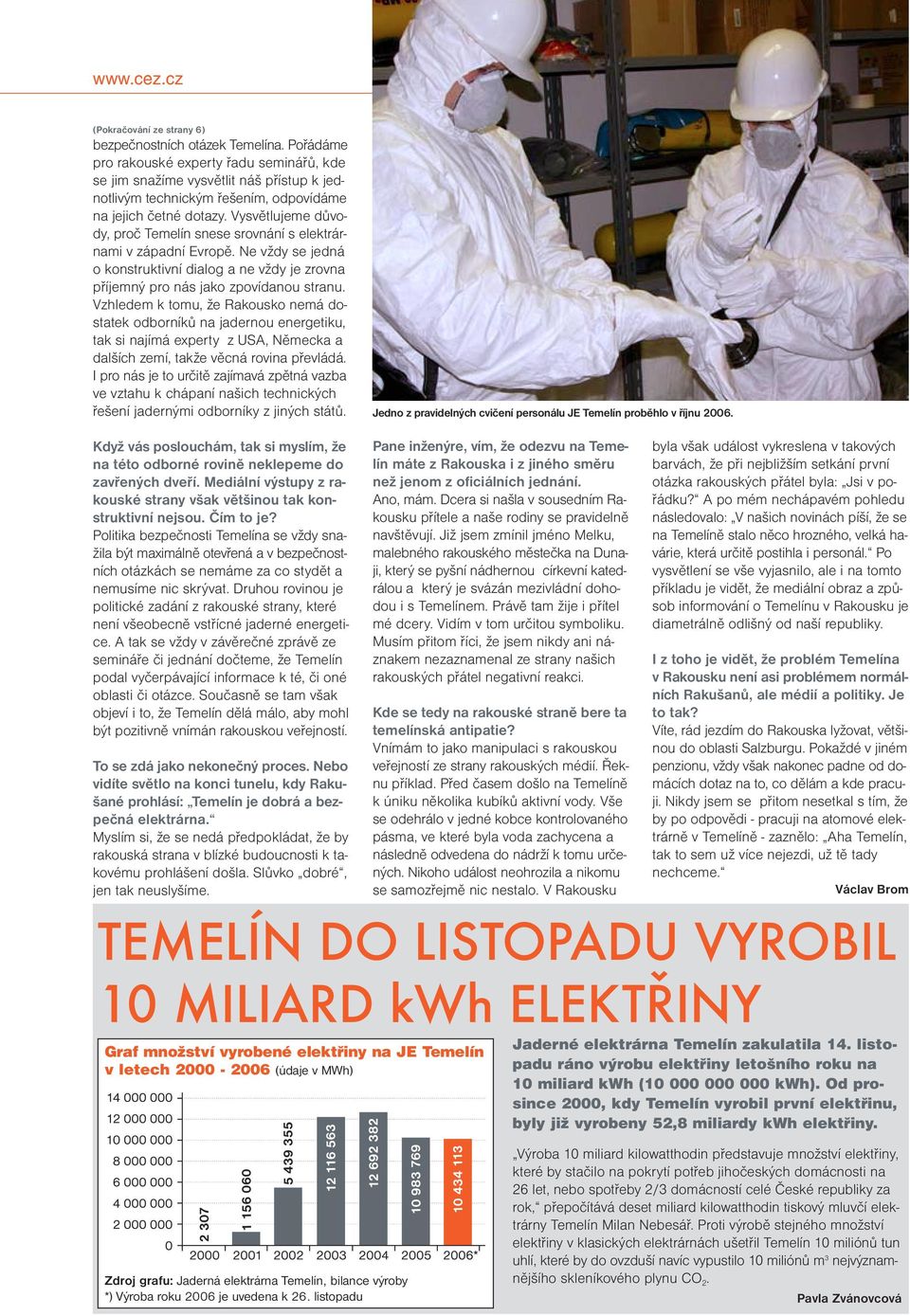 Vysvětlujeme důvody, proč Temelín snese srovnání s elektrárnami v západní Evropě. Ne vždy se jedná o konstruktivní dialog a ne vždy je zrovna příjemný pro nás jako zpovídanou stranu.