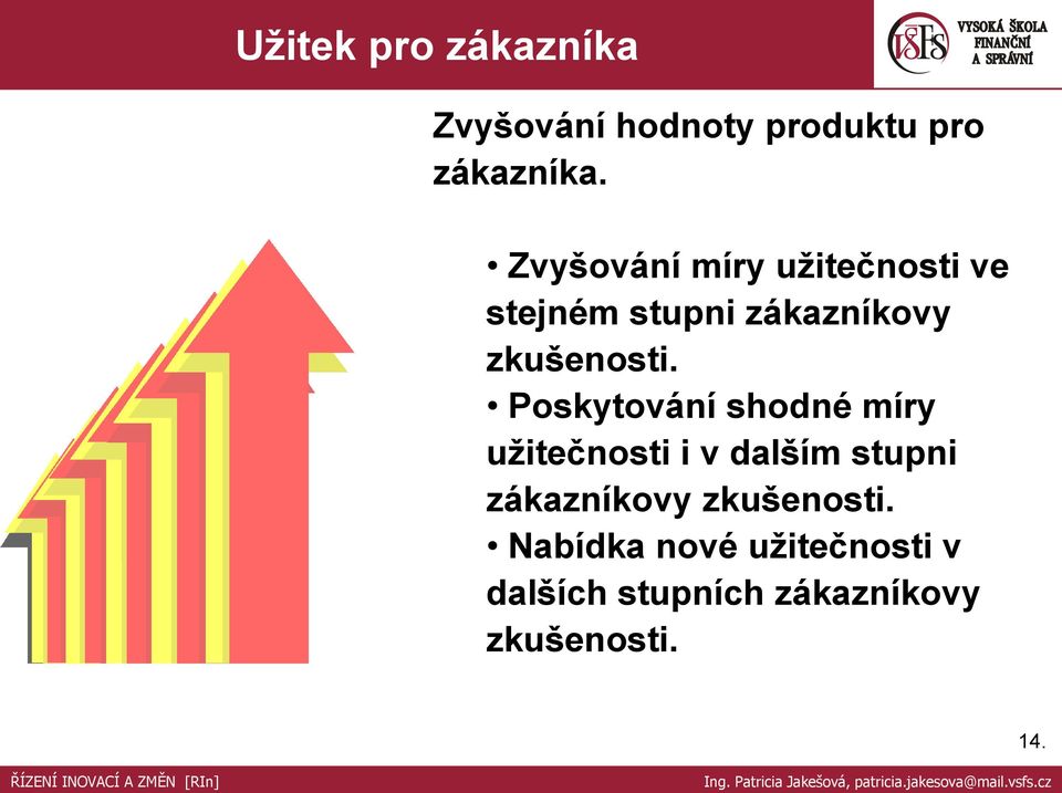 Poskytování shodné míry užitečnosti i v dalším stupni zákazníkovy