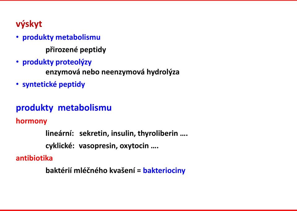 metabolismu hormony antibiotika lineární: sekretin, insulin,