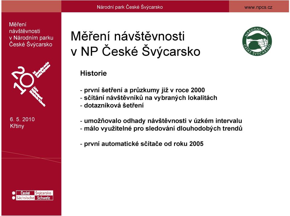 šetření - umožňovalo odhady v úzkém intervalu - málo využitelné