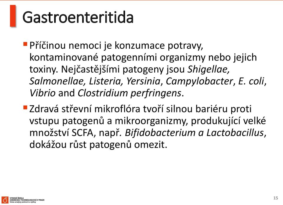 coli, Vibrio and Clostridium perfringens.