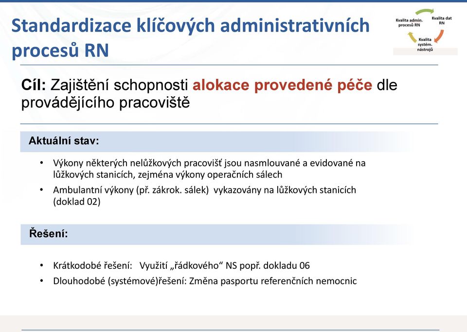 zejména výkony operačních sálech Ambulantní výkony (př. zákrok.