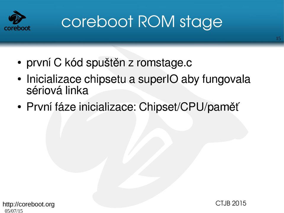 c Inicializace chipsetu a superio aby