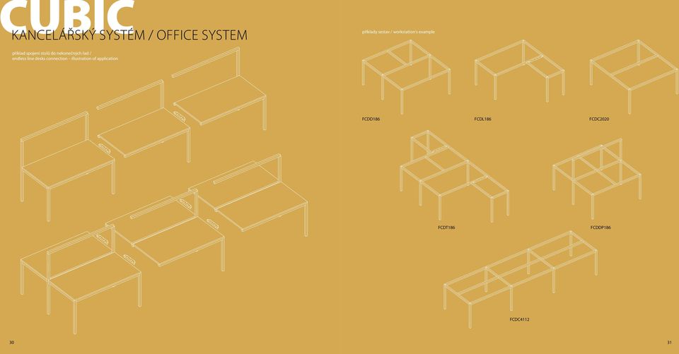 řad / endless line desks connection illustration of