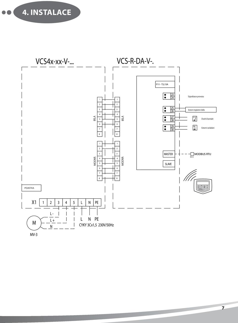 Temperature teplotní sensor čidlo extern Dveřní Door contact kontakt Externí Ext.