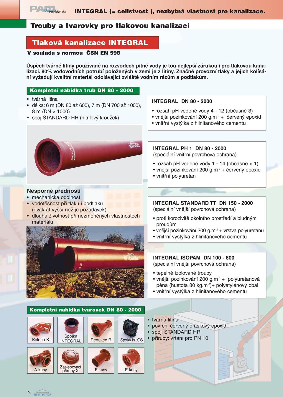 kanalizaci. 80% vodovodních potrubí položených v zemi je z litiny. Značné provozní tlaky a jejich kolísání vyžadují kvalitní materiál odolávající zvláště vodním rázům a podtlakům.