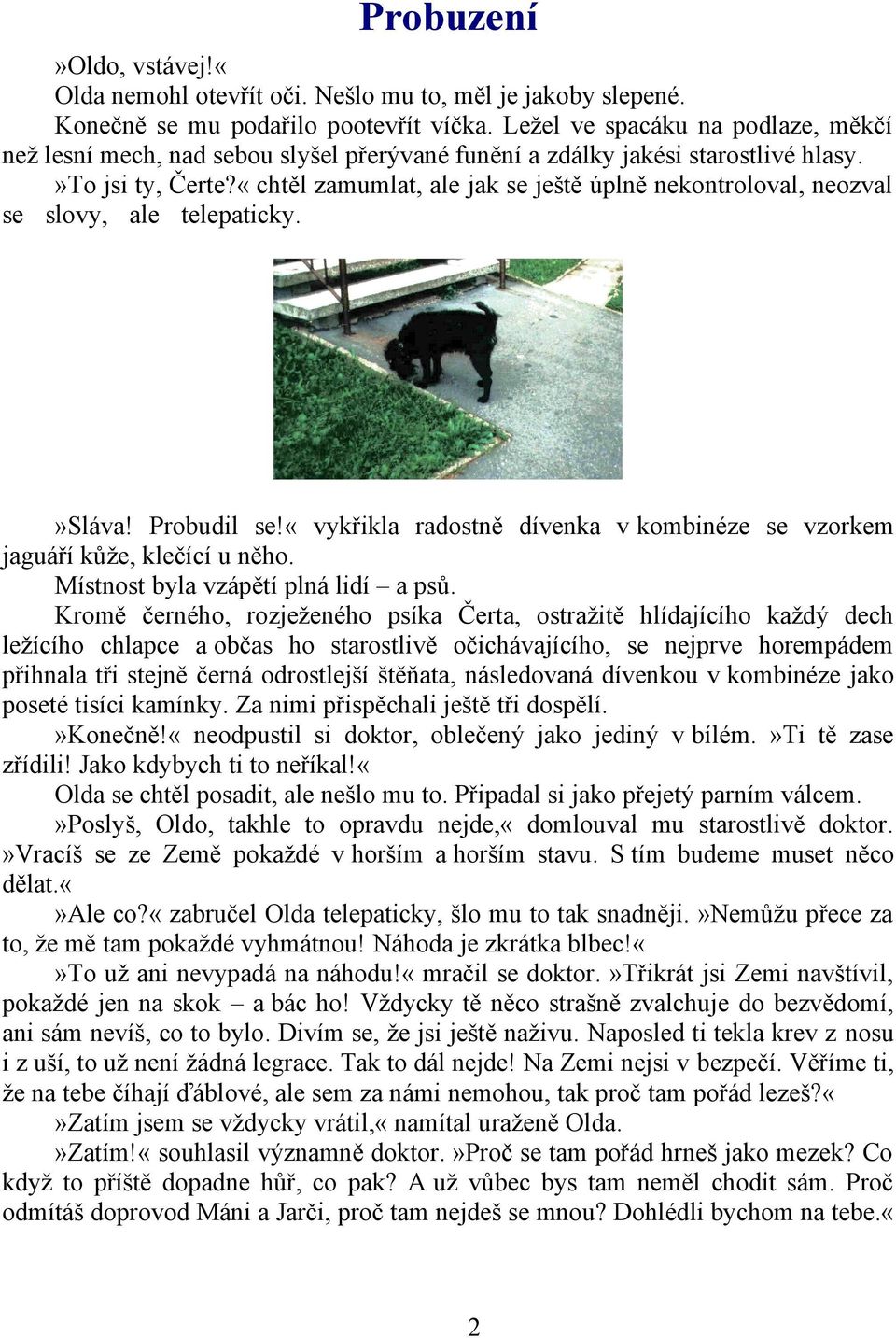 «chtěl zamumlat, ale jak se ještě úplně nekontroloval, neozval se slovy, ale telepaticky.<img SRC='../cert.jpg' BORDER='0' WIDTH='640' align='right'>»sláva! Probudil se!