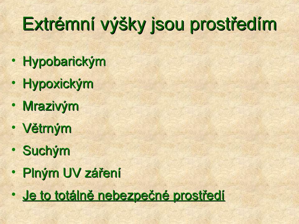 Větrným Suchým Plným UV záření