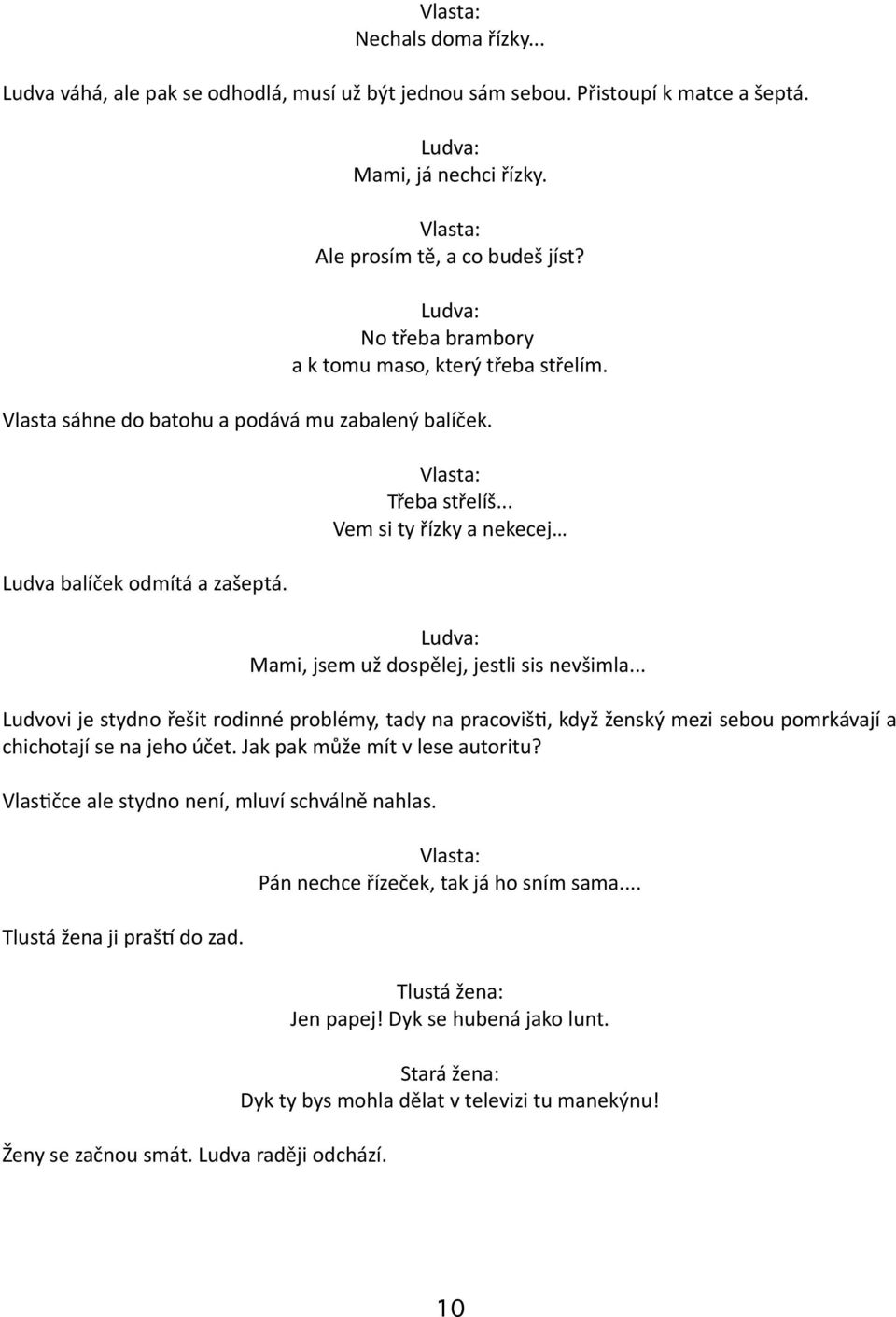 .. Vem si ty řízky a nekecej Mami, jsem už dospělej, jestli sis nevšimla... Ludvovi je stydno řešit rodinné problémy, tady na pracovišti, když ženský mezi sebou pomrkávají a chichotají se na jeho účet.