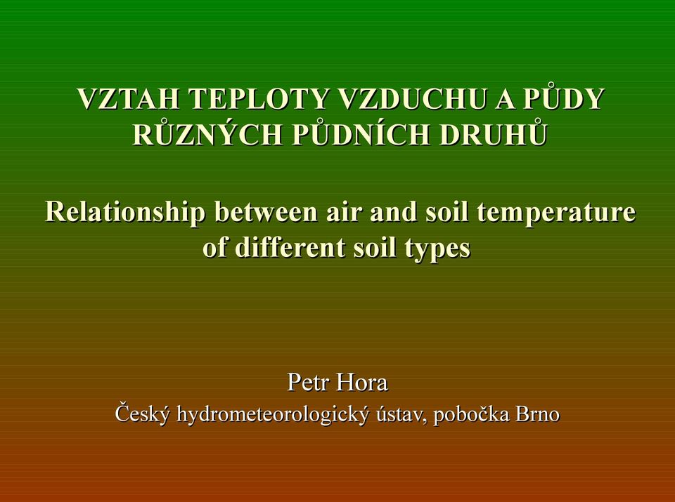 soil temperature of different soil types