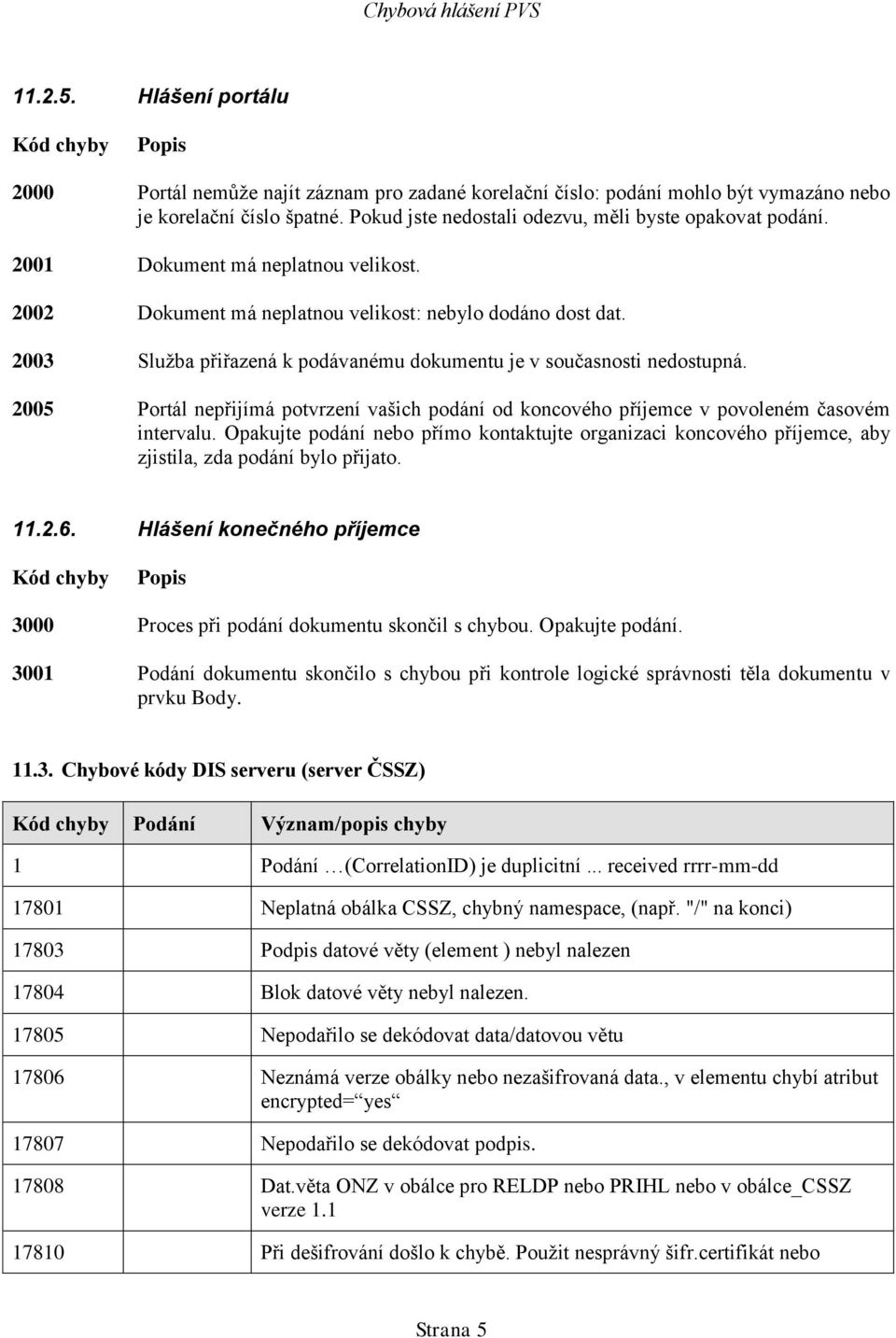 2003 Služba přiřazená k podávanému dokumentu je v současnosti nedostupná. 2005 Portál nepřijímá potvrzení vašich podání od koncového příjemce v povoleném časovém intervalu.