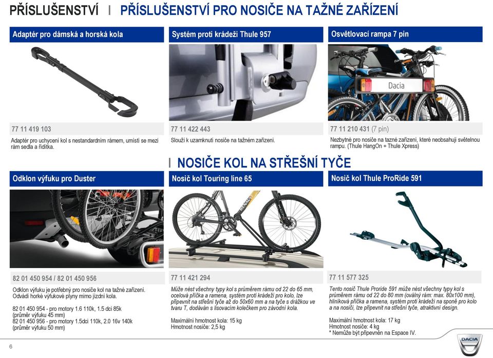 I NOSIČE KOL NA STŘEŠNÍ TYČE Nosič kol Touring line 65 77 11 210 431 (7 pin) Nezbytné pro nosiče na tazné zařízení, které neobsahuji světelnou rampu.