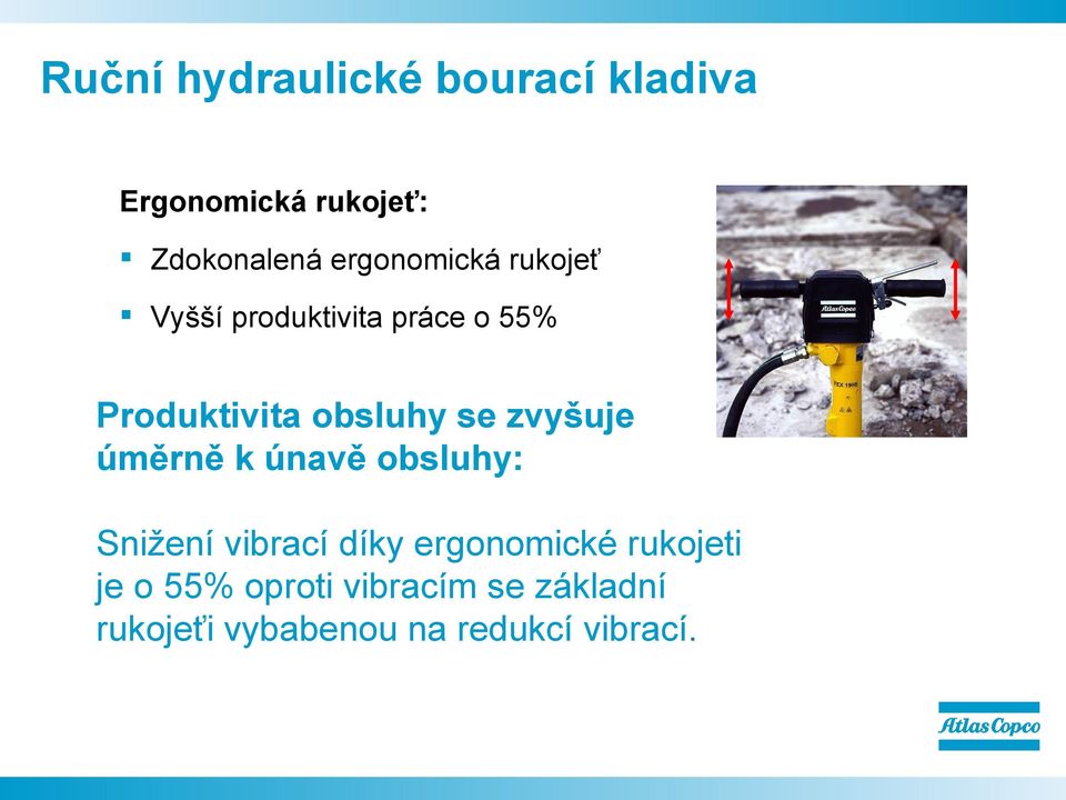 se zvyšuje úměrně k únavě obsluhy: Snižení vibrací díky ergonomické