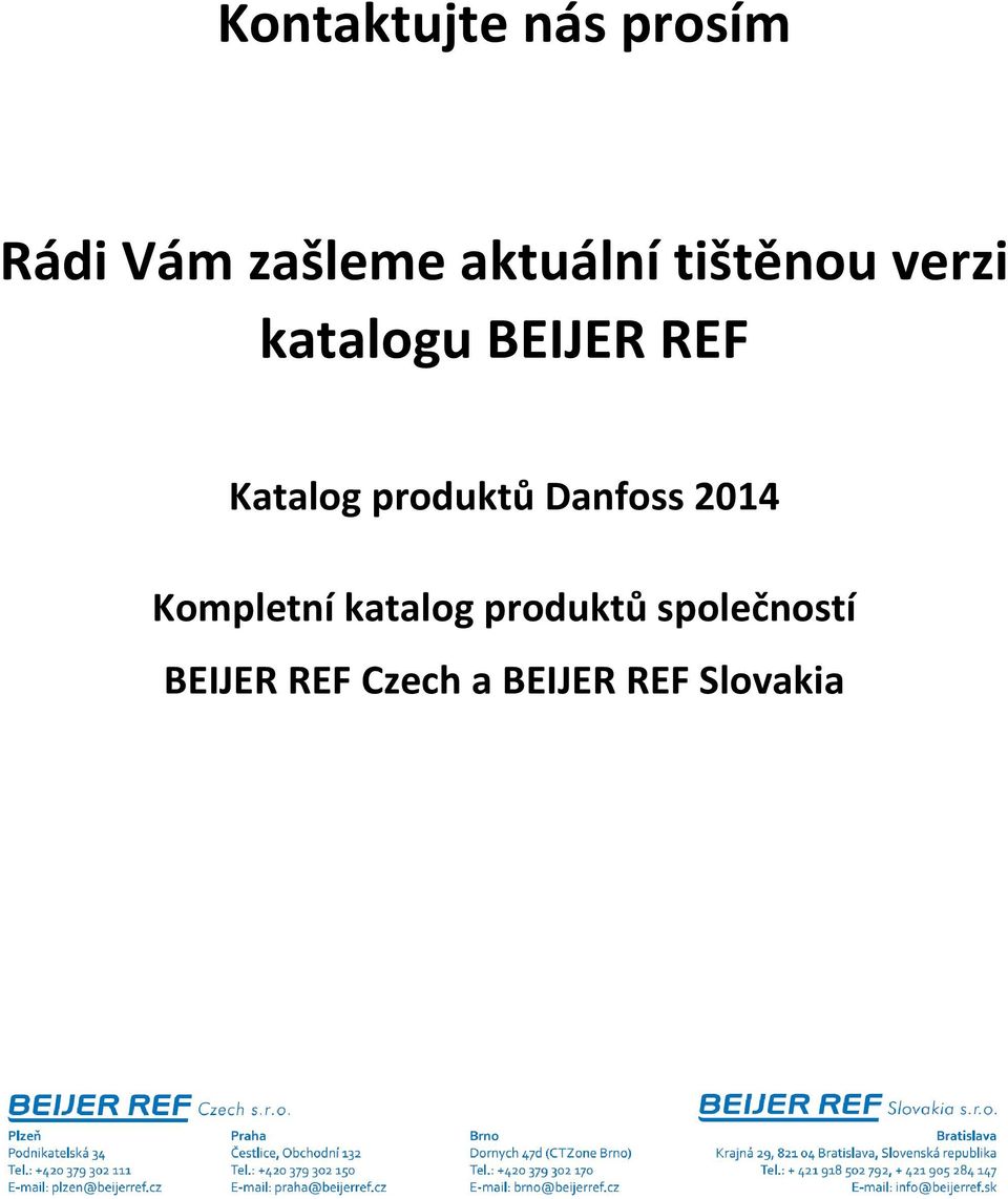 Katalog produktů Danfoss 2014 Kompletní katalog