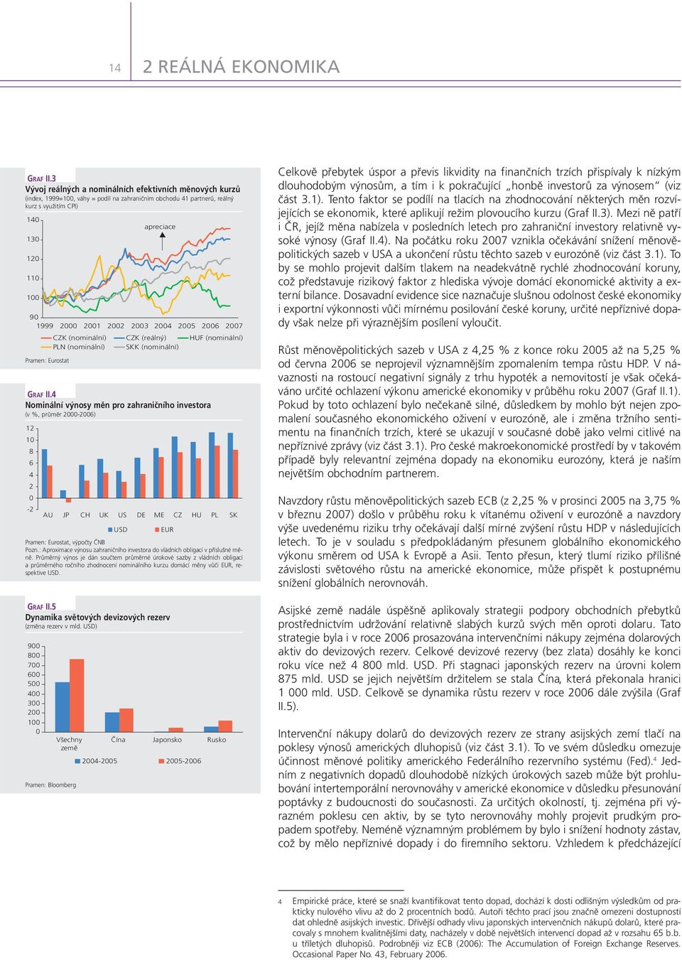 Eurostat CZK (nominální) CZK (reálný) HUF (nominální) PLN (nominální) SKK (nominální) GRAF II. Nomin lnì v nosy mïn pro zahraniënìho investora (v %, průměr -) 1 1 - GRAF II.