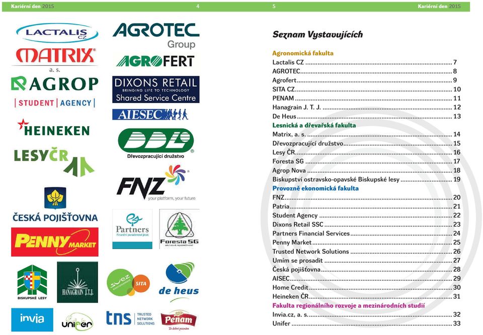 .. 19 Provozně ekonomická fakulta FNZ... 20 Patria... 21 Student Agency... 22 Dixons Retail SSC... 23 Partners Financial Services... 24 Penny Market... 25 Trusted Network Solutions.