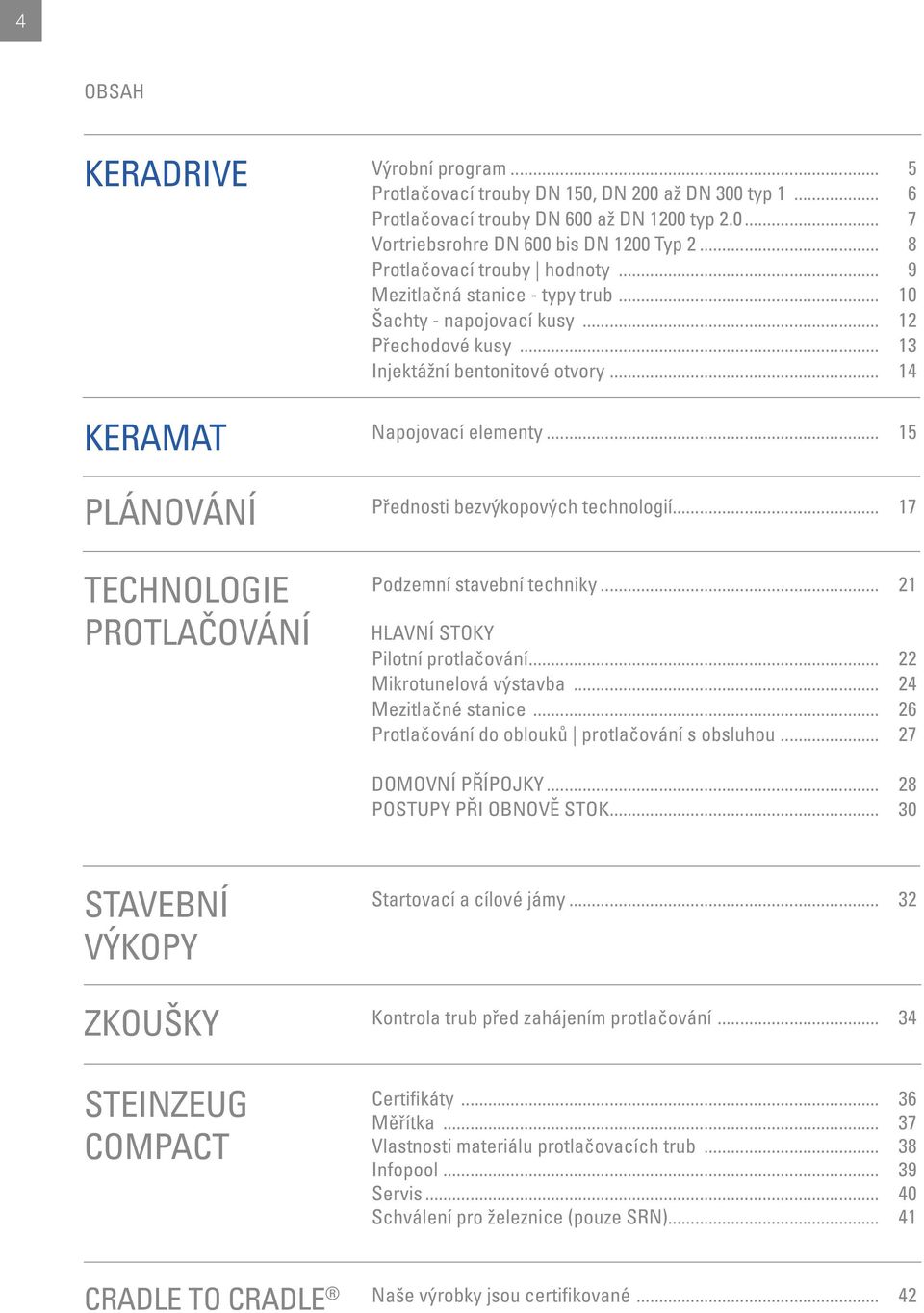 15 PLÁNOVÁNÍ TECHNOLOGIE PROTLAČOVÁNÍ Přednosti bezvýkopových technologií. 17 Podzemní stavební techniky. 21 HLAVNÍ STOKY Pilotní protlačování. 22 Mikrotunelová výstavba.