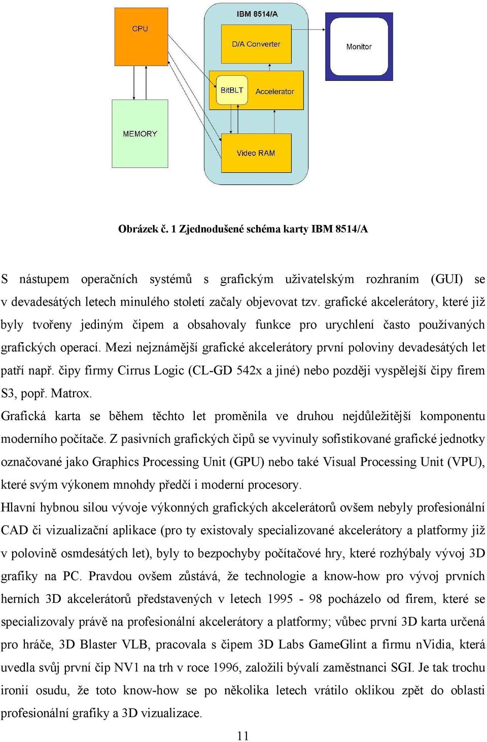 Mezi nejznámější grafické akcelerátory první poloviny devadesátých let patří např. čipy firmy Cirrus Logic (CL-GD 542x a jiné) nebo později vyspělejší čipy firem S3, popř. Matrox.