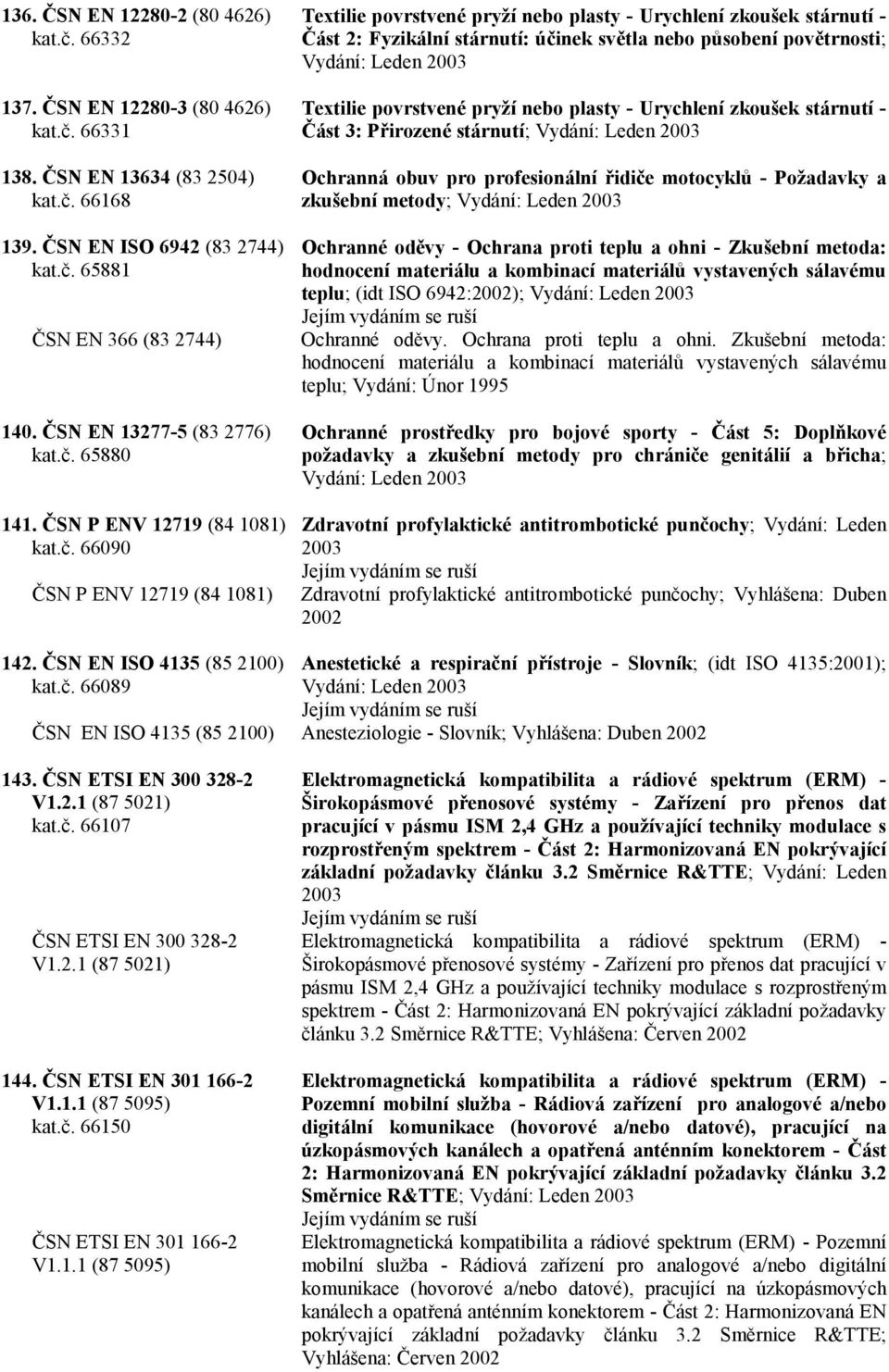 65880 141. ČSN P ENV 12719 (84 1081) kat.č.