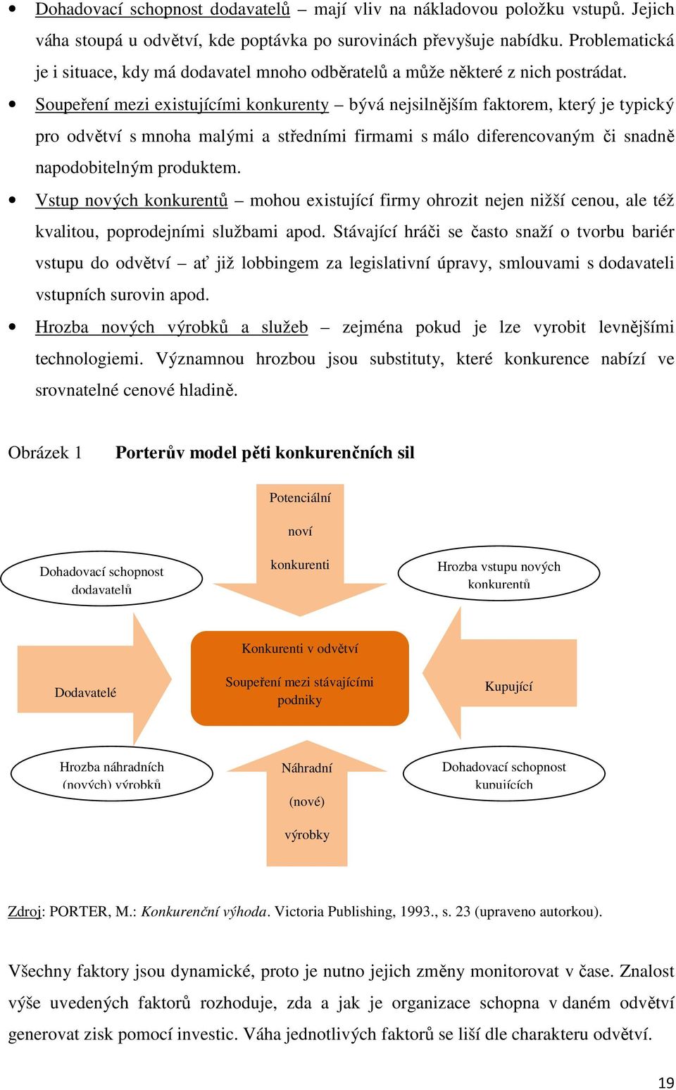 Soupeření mezi existujícími konkurenty bývá nejsilnějším faktorem, který je typický pro odvětví s mnoha malými a středními firmami s málo diferencovaným či snadně napodobitelným produktem.