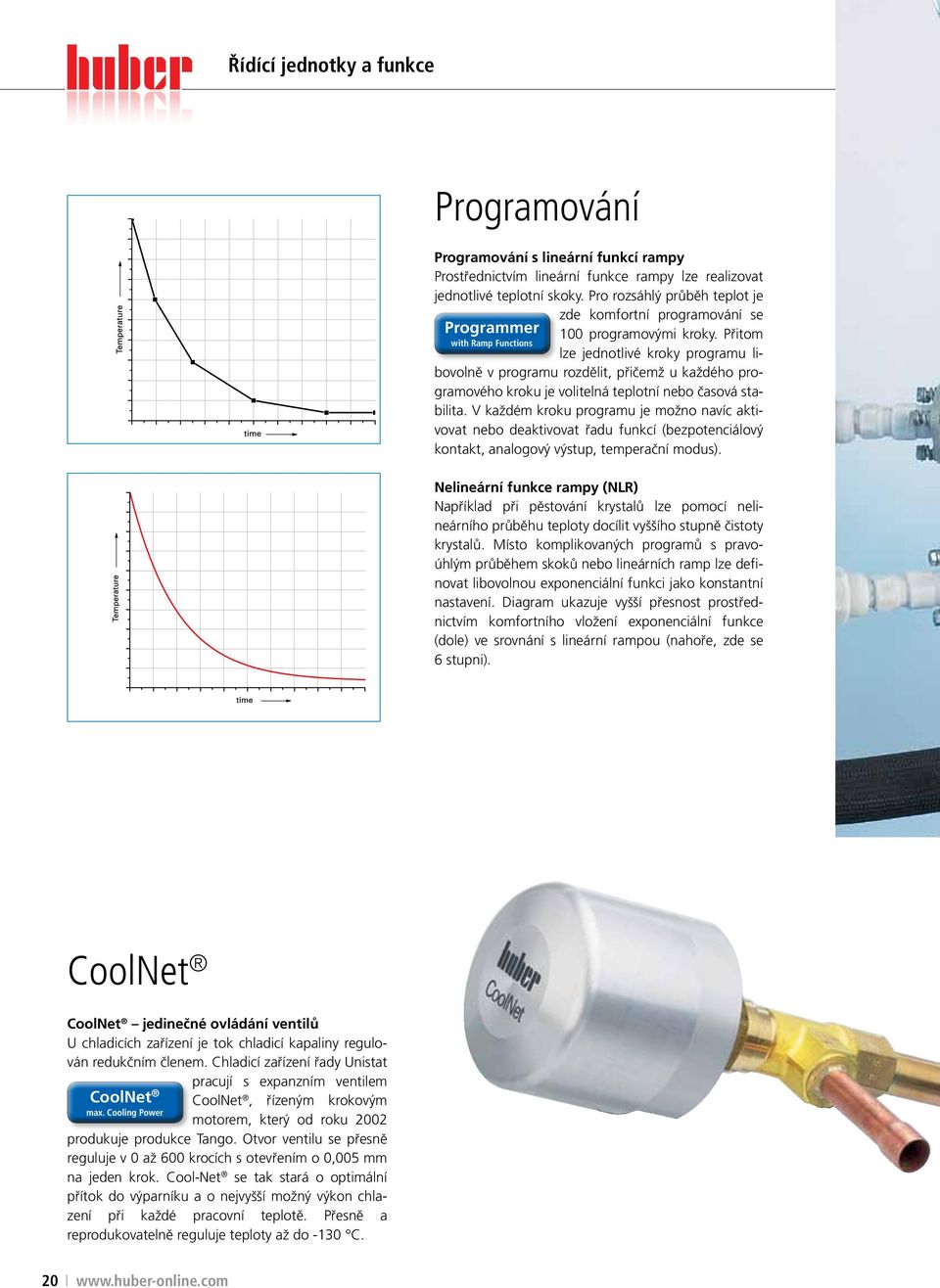 Přitom lze jednotlivé kroky programu libo volně v programu rozdělit, přičemž u každého programového kroku je volitelná teplotní nebo časová stabilita.