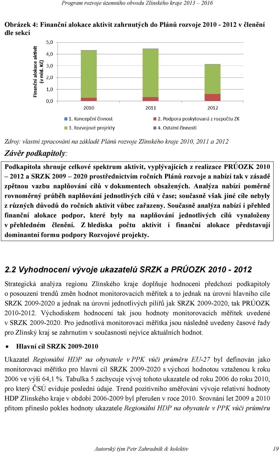 dokumentech obsažených. Analýza nabízí poměrně rovnoměrný průběh naplňování jednotlivých cílů v čase; současně však jiné cíle nebyly z různých důvodů do ročních aktivit vůbec zařazeny.