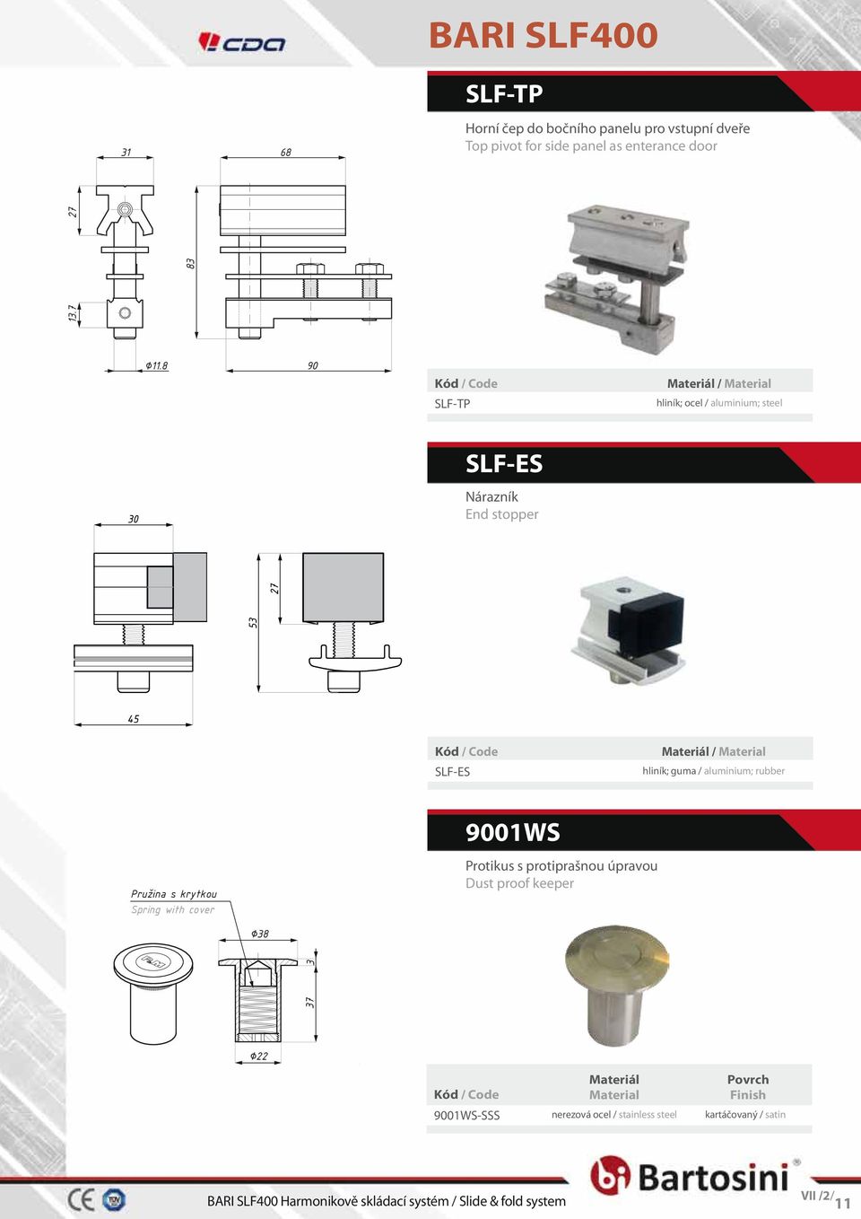 8 SLF-TP / hliník; ocel / aluminium; steel SLF-ES Nárazník End stopper SLF-ES / hliník; guma / aluminium;