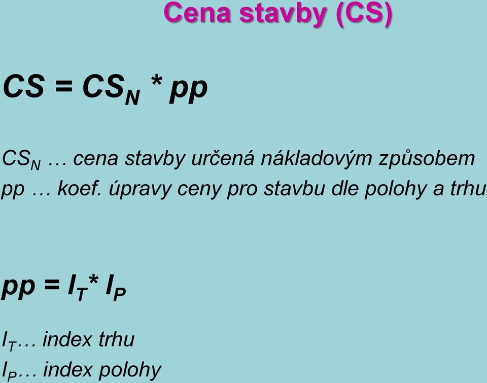 úpravy ceny pro stavbu dle polohy a trhu