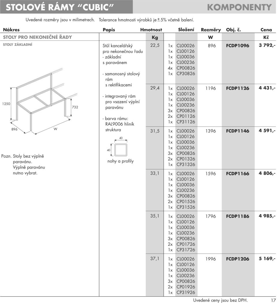 Rozměry W,5 x CL0006 x CL006 x CL00036 x CL0036 4x CP0086 x CP3086 896 FCDP096 3 79,- 33, Složení x CL0006 x CL006 x CL00036 x CL0036 3x CP0086 x CP06 x CP36 x CL0006 x CL006 x CL00036 x CL0036 3x