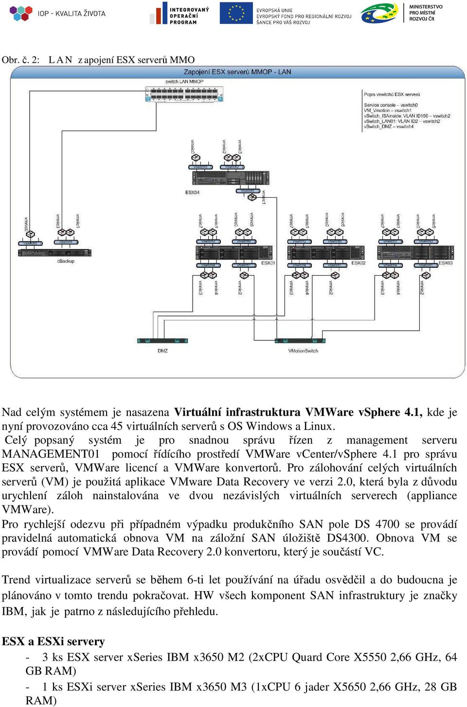 Pro zálohování celých virtuálních serverů (VM) je použitá aplikace VMware Data Recovery ve verzi 2.