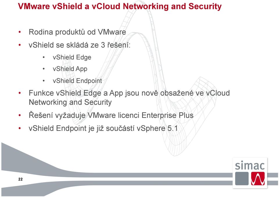 vshield Edge a App jsou nově obsažené ve vcloud Networking and Security Řešení