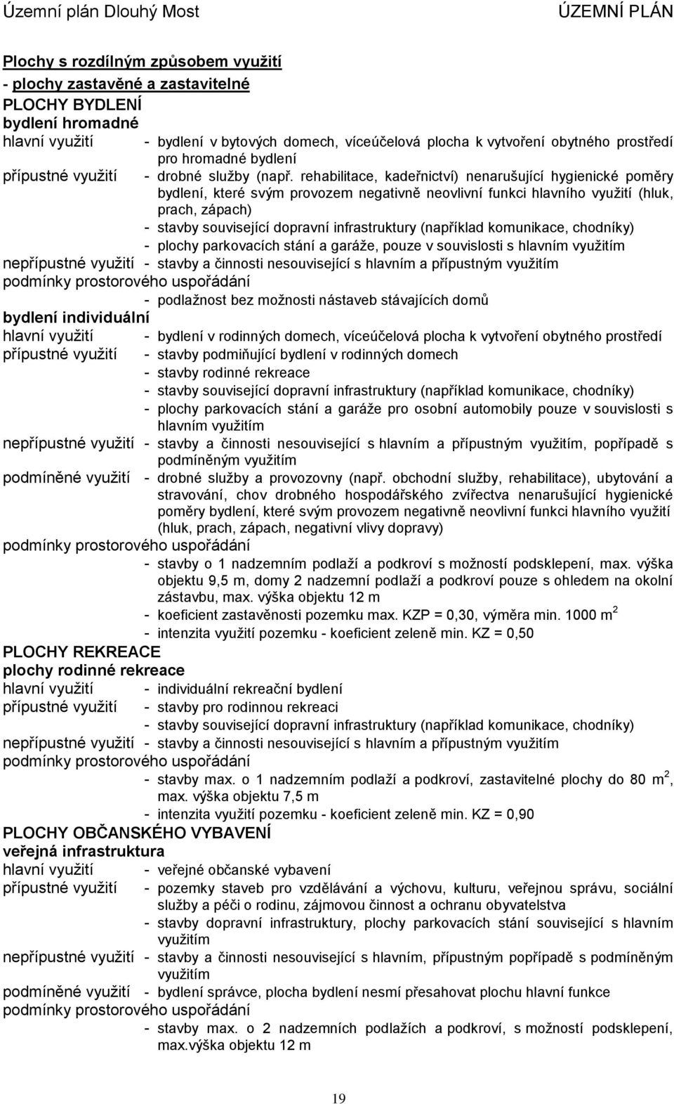 rehabilitace, kadeřnictví) nenarušující hygienické poměry bydlení, které svým provozem negativně neovlivní funkci hlavního využití (hluk, prach, zápach) - stavby související dopravní infrastruktury