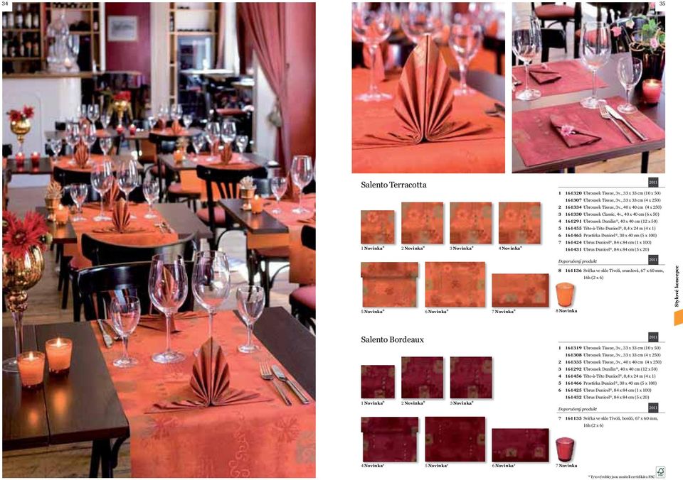 cm (5 x 0) Doporučený produkt 5 Novinka* 6 Novinka* 7 Novinka* 8 66 Svíčka ve skle Tivoli, oranžová, 67 x 60 mm, 6h ( x 6) 8 Novinka Stylové koncepce Salento Bordeaux Novinka* Novinka* Novinka* 69