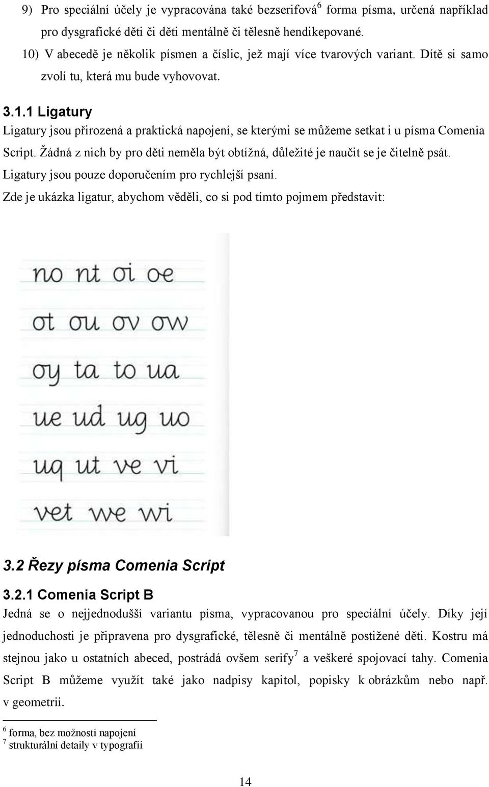 Žádná z nich by pro děti neměla být obtížná, důležité je naučit se je čitelně psát. Ligatury jsou pouze doporučením pro rychlejší psaní.