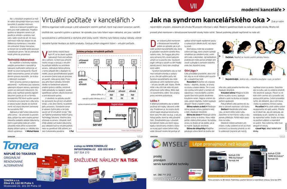 Projektor spočívá na sklopném rameni a při úložiště dat, operační systém a aplikace.