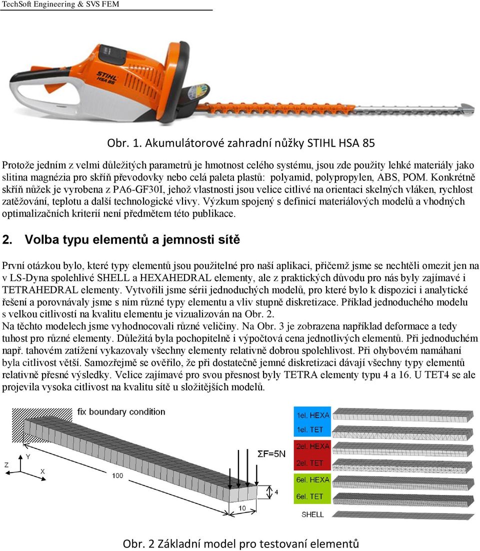 paleta plastů: polyamid, polypropylen, ABS, POM.