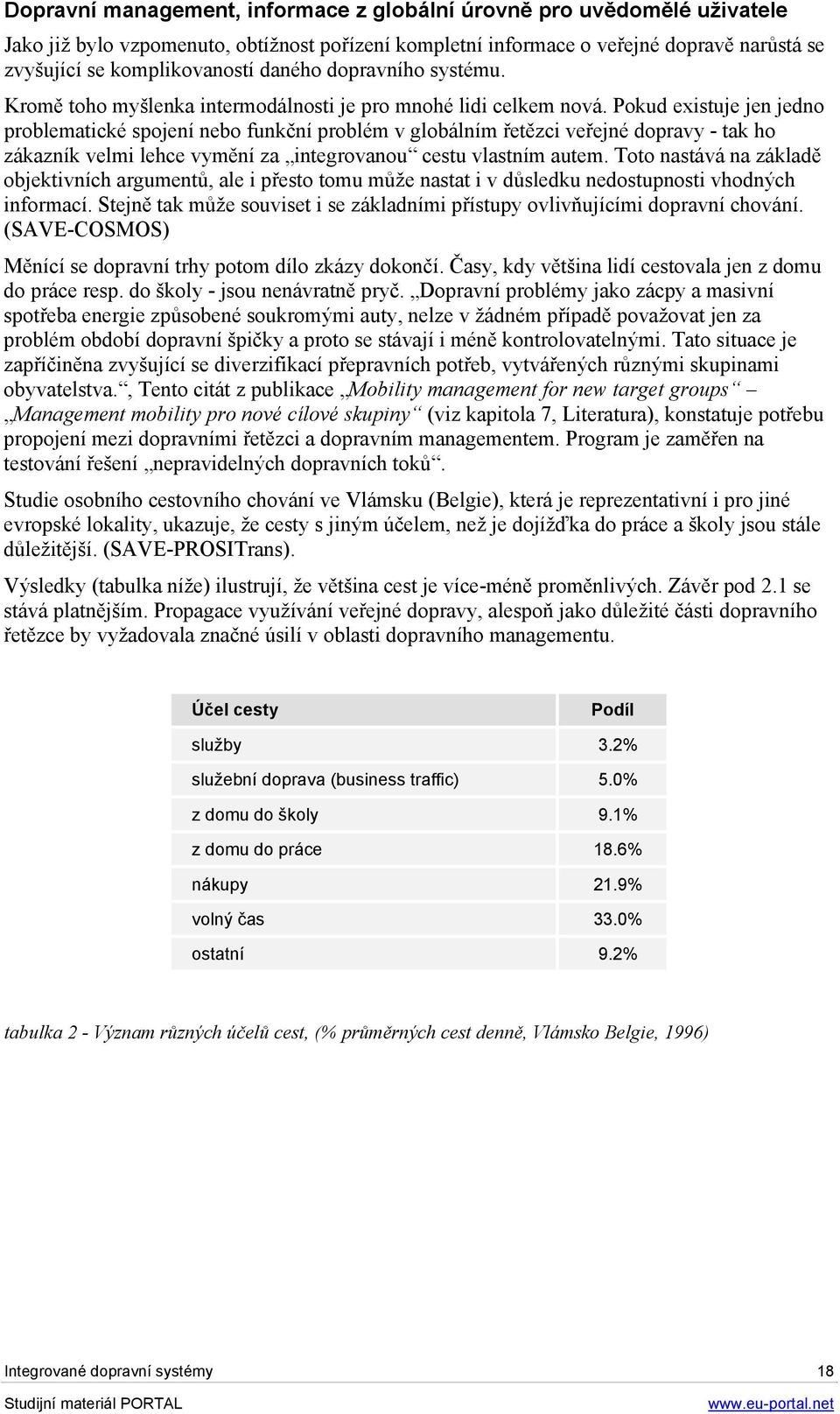 Pokud existuje jen jedno problematické spojení nebo funkční problém v globálním řetězci veřejné dopravy - tak ho zákazník velmi lehce vymění za integrovanou cestu vlastním autem.