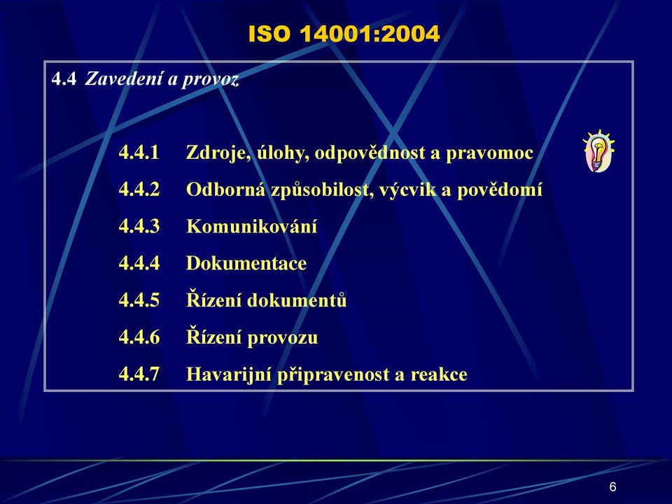 4.4 Dokumentace 4.4.5 Řízení dokumentů 4.4.6 Řízení provozu 4.