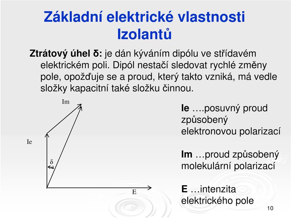 Dipól nestačí sledovat rychlé změny pole, opožďuje se a proud, který takto vzniká, má vedle