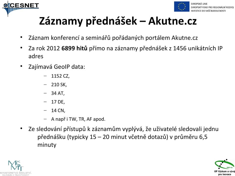 data: 1152 CZ, 210 SK, 34 AT, 17 DE, 14 CN, A např i TW, TR, AF apod.