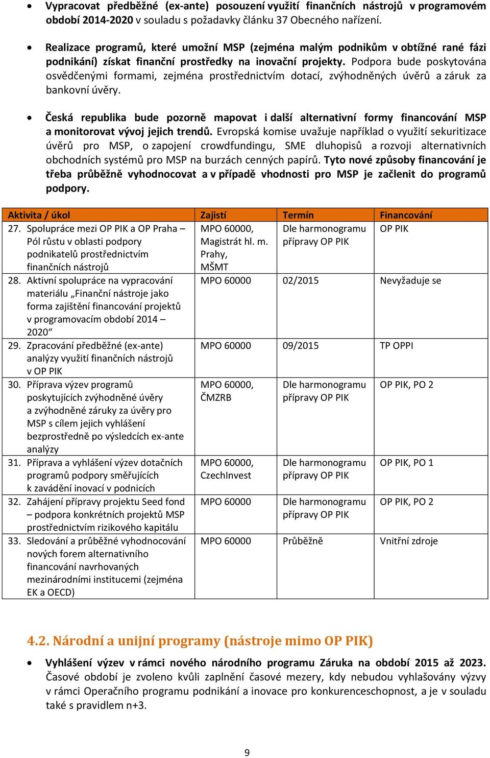 Podpora bude poskytována osvědčenými formami, zejména prostřednictvím dotací, zvýhodněných úvěrů a záruk za bankovní úvěry.