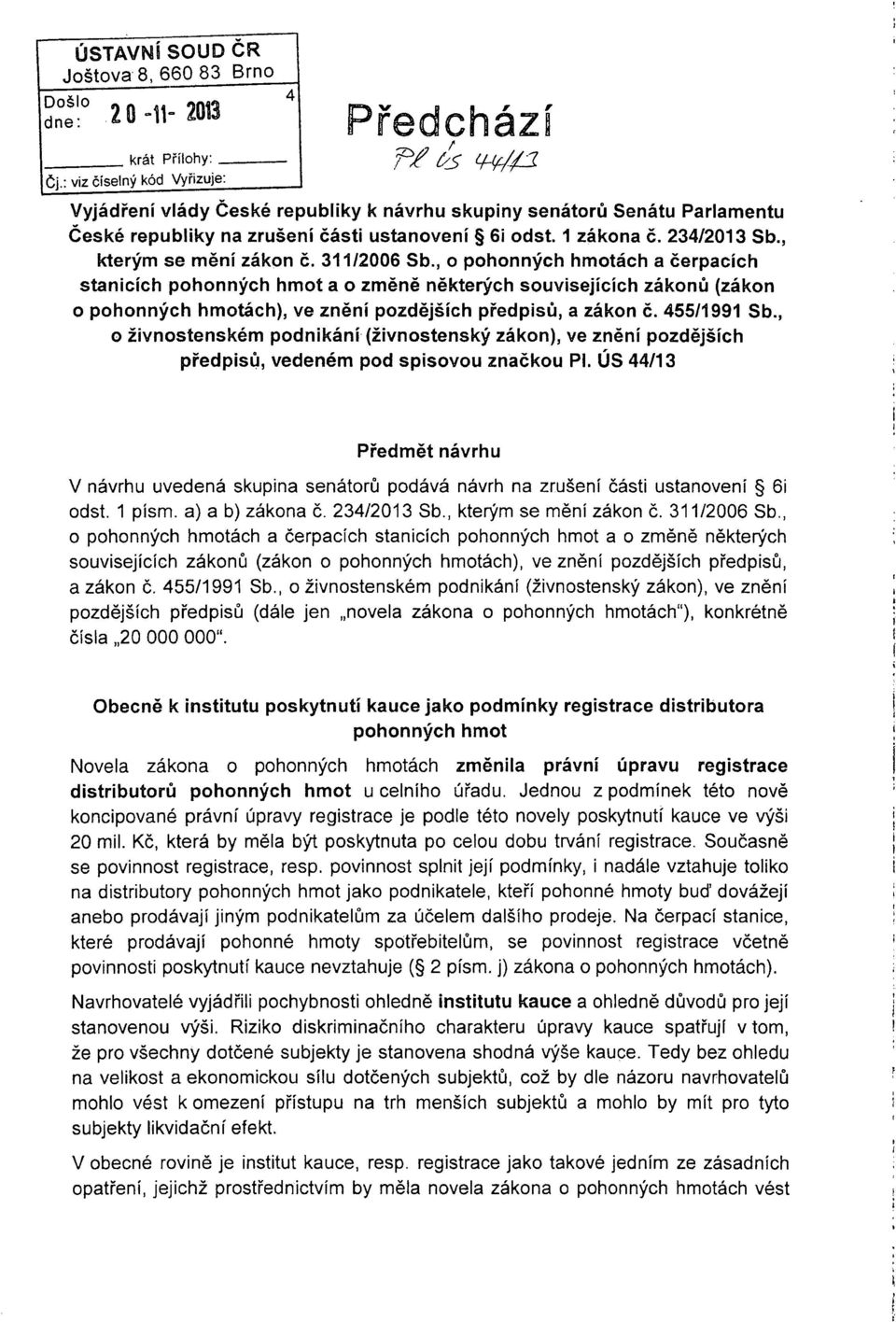 , kterým se mění zákon č. 311/2006 Sb.