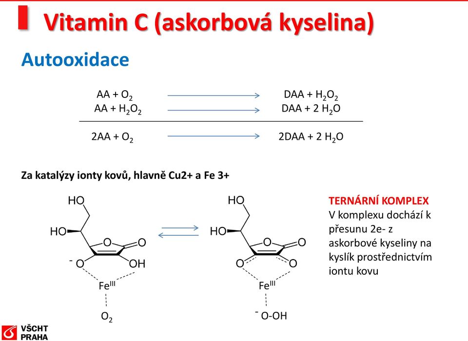 hlavně Cu2+ a Fe 3+ - Fe III Fe III TERNÁRNÍ KOMPLEX V komplexu dochází k