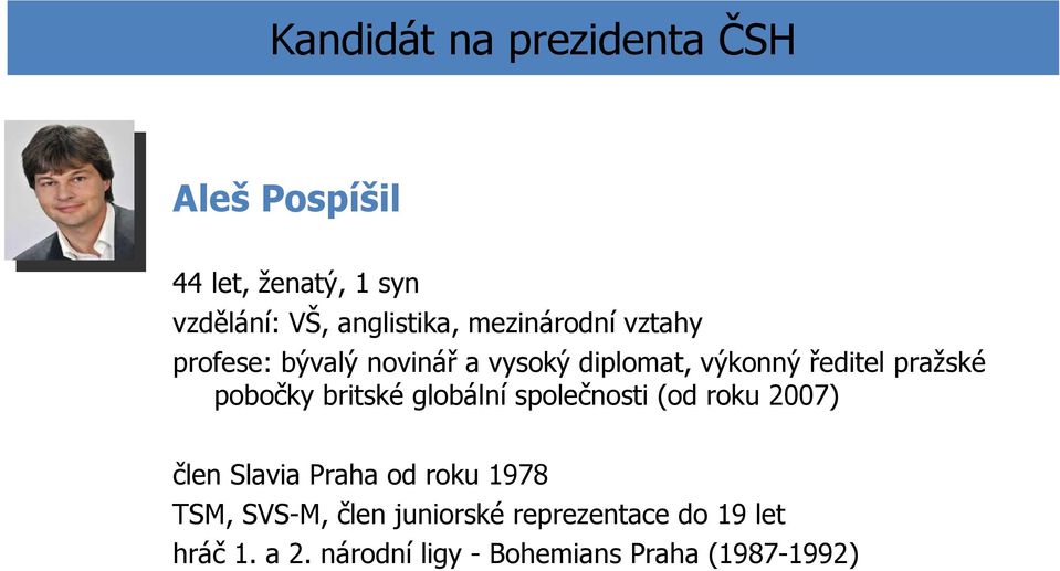 pobočky britské globální společnosti (od roku 2007) člen Slavia Praha od roku 1978 TSM,