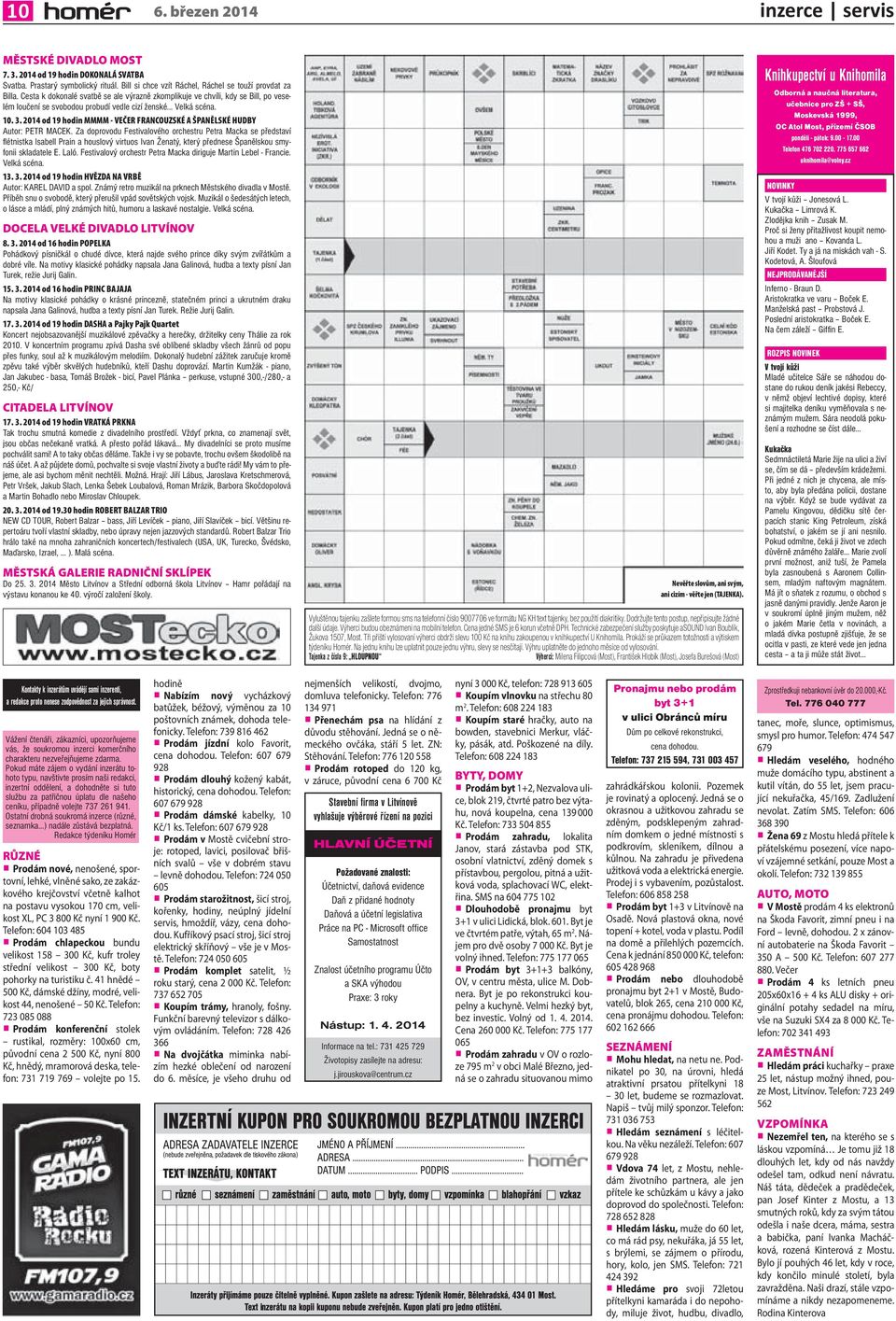 2014 od 19 hodin MMMM - VEČER FRANCOUZSKÉ A ŠPANĚLSKÉ HUDBY Autor: PETR MACEK.