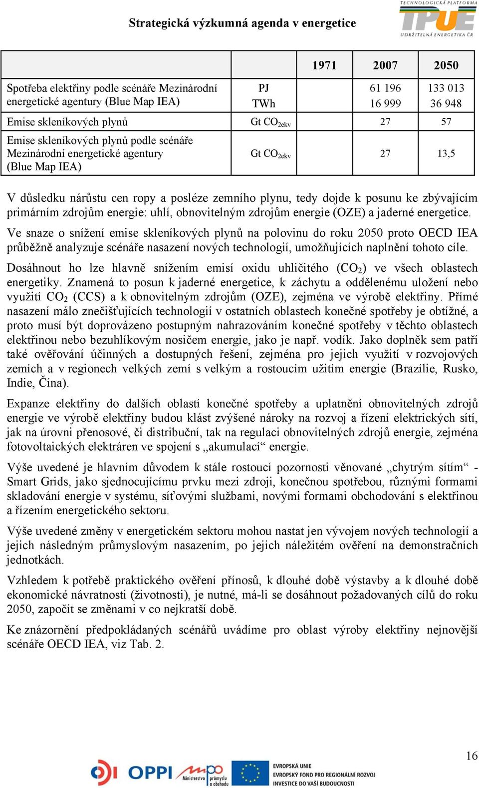 uhlí, obnovitelným zdrojům energie (OZE) a jaderné energetice.