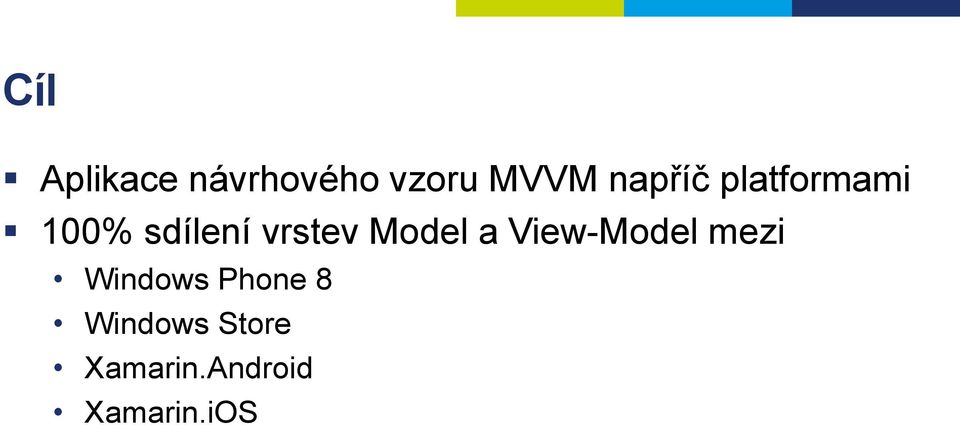 Model a View-Model mezi Windows Phone